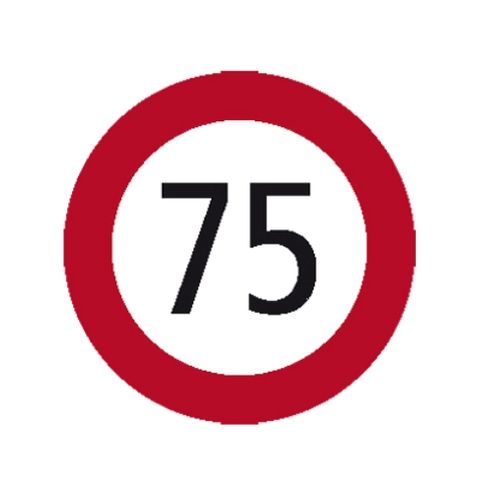 Geschwindigkeitskleber 75 km/h