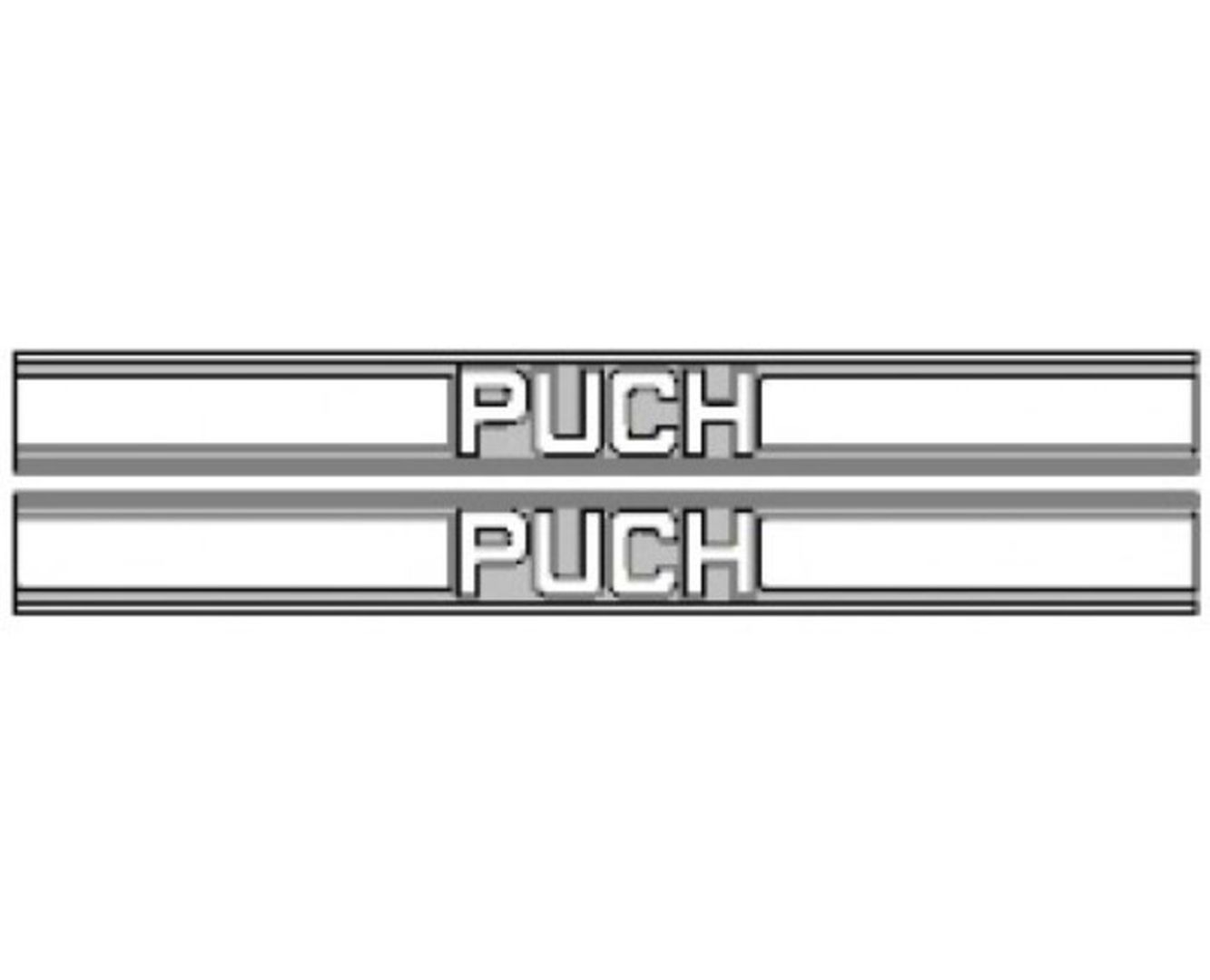 Puch décalcomanie sur réservoir gauche + droite blanc