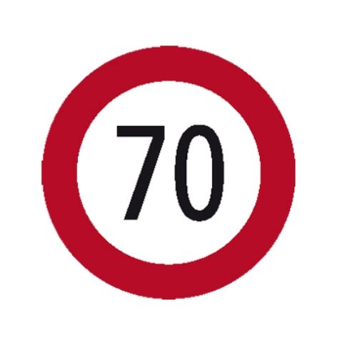 Autocollant de vitesse 70 km/h