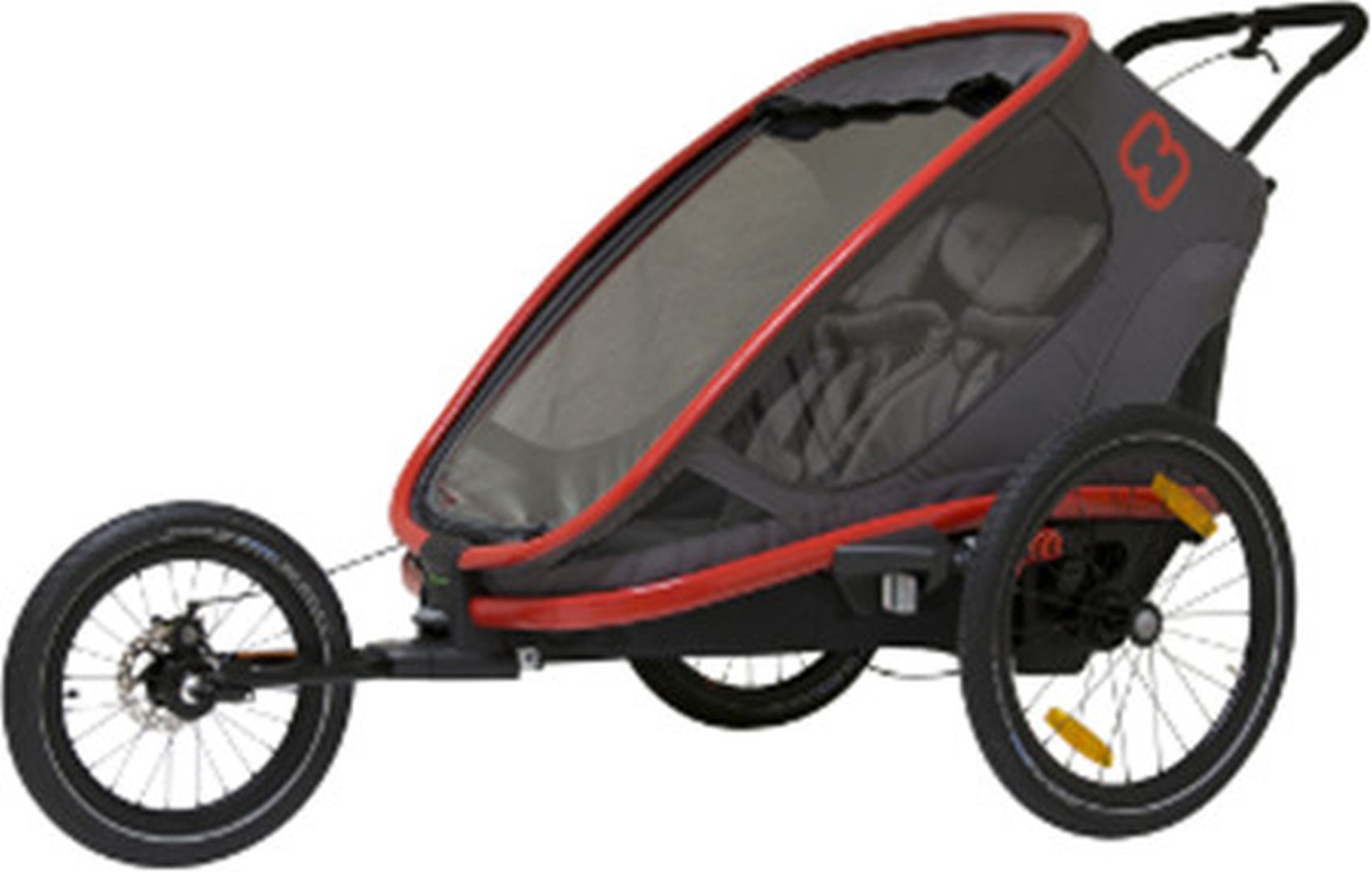 Hamax Anhänger Outback 2in1 inkl. Fahrradarm rot/grau/schwarz
