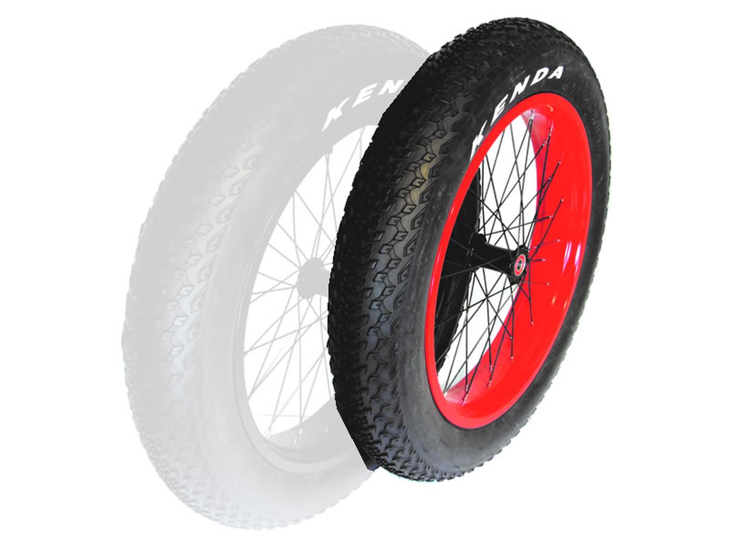 FAT BIKE  roue 20" avec pneu 1 pc rouge