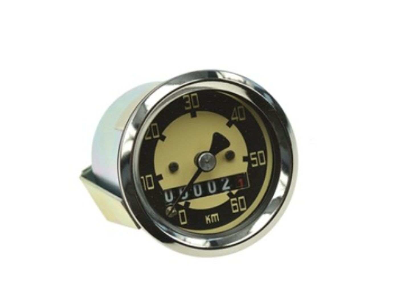 Tachokopf Old School schwarze Nadel ø 48 mm schwarz/chrom