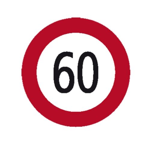 Autocollant de vitesse 60 km/h