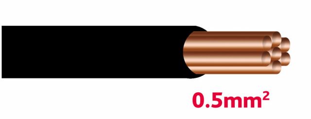 Câble d'éclairage rouleau 100 m ø 0.5 mm noir