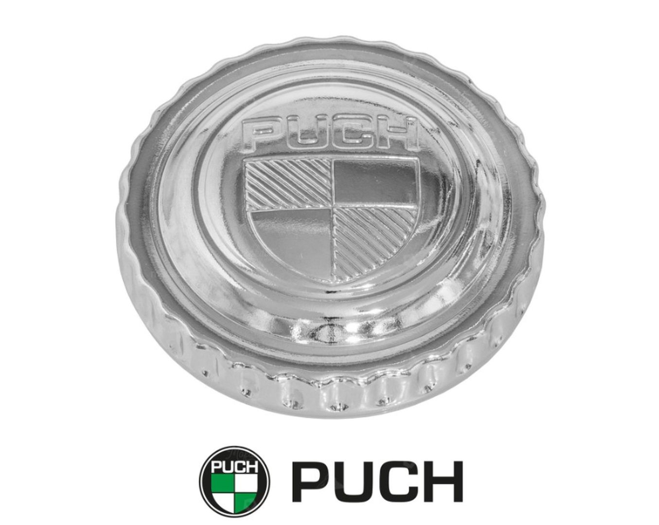 Puch Tankdeckel 40 mm Bajonett mit Prägung verchromt