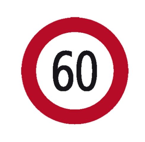 Autocollant de vitesse 60 km/h