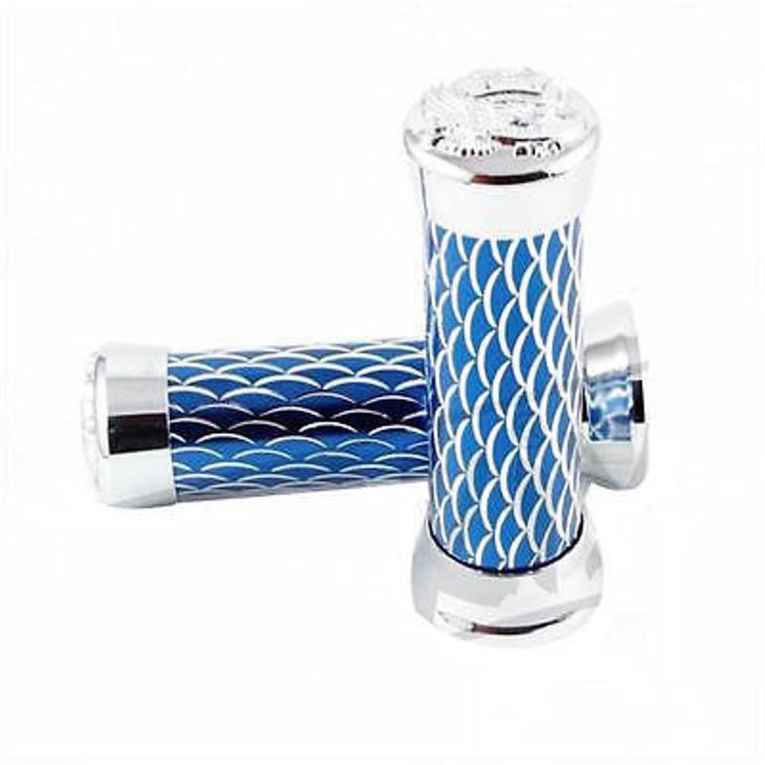 Griff Scooter Alu Blue Wave Paar ø 22 + 24 mm