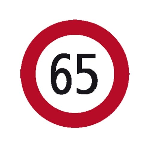 Geschwindigkeitskleber 65 km/h