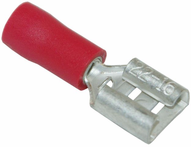 Cosse de câble/fiche électrique isolée 6.3 mm