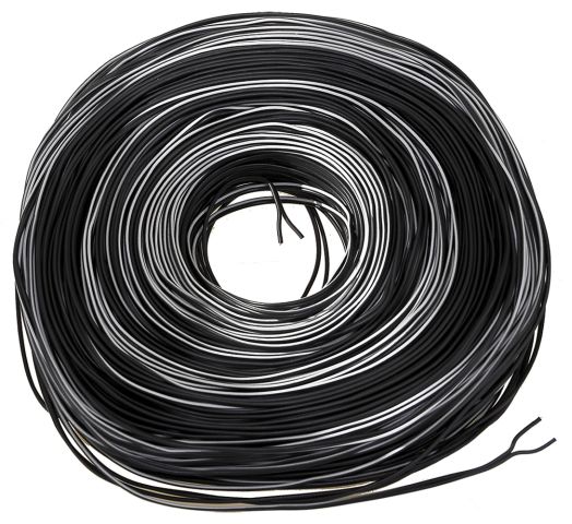 Lichtkabel Rolle 200m ø 0.4mm 2-adrig schwarzweiss