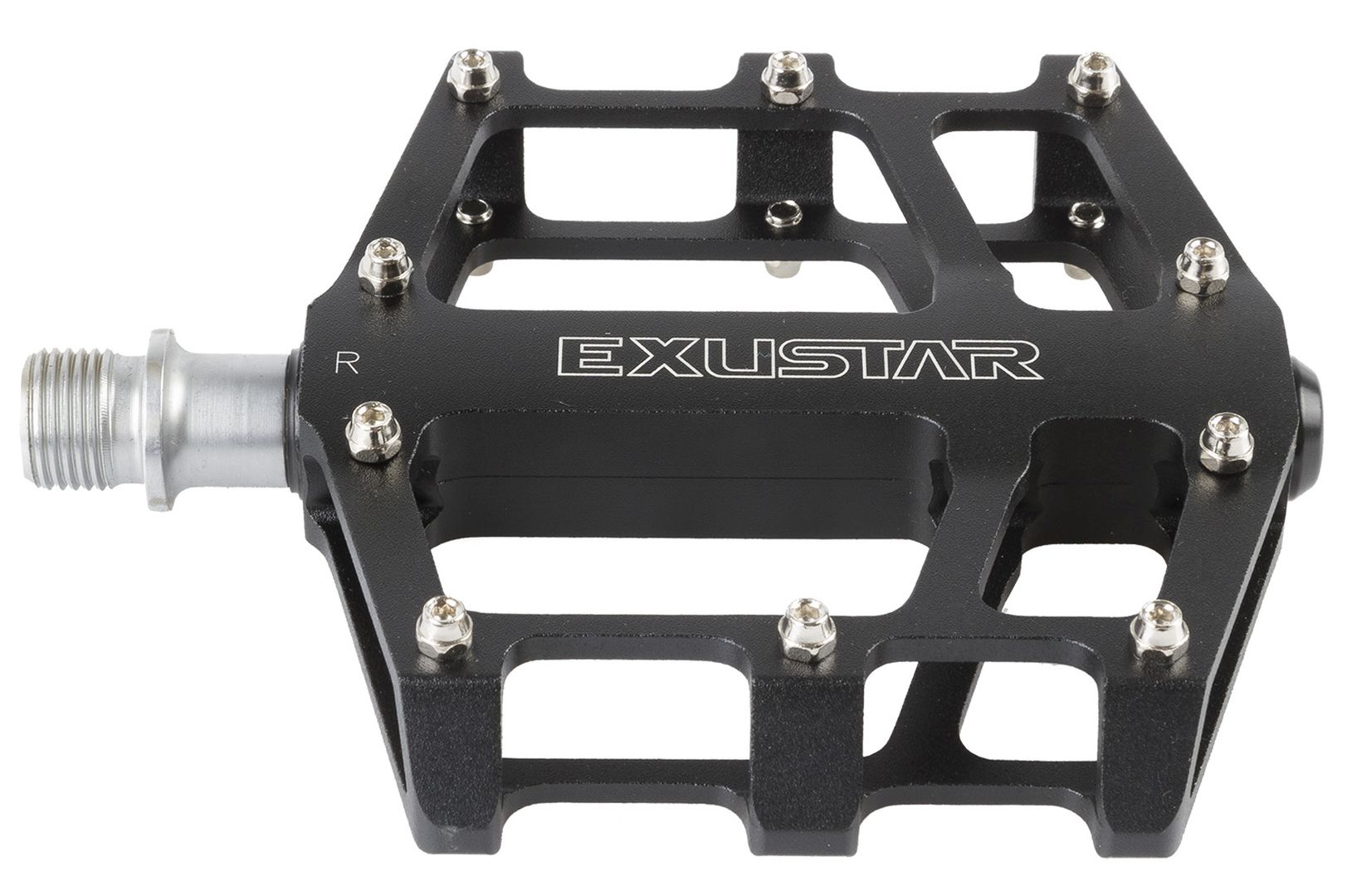 Exustar Pédales "FLAT" E-PB-525 avec roulement à billes industriel noir