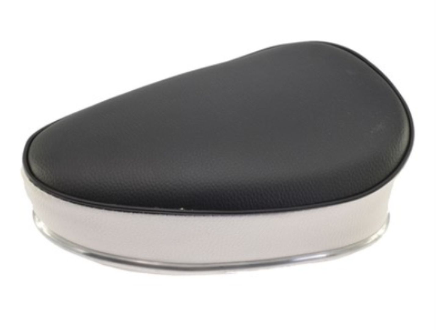 Selle mobylette (Bänkli) noir/blanc avec monture en aluminium