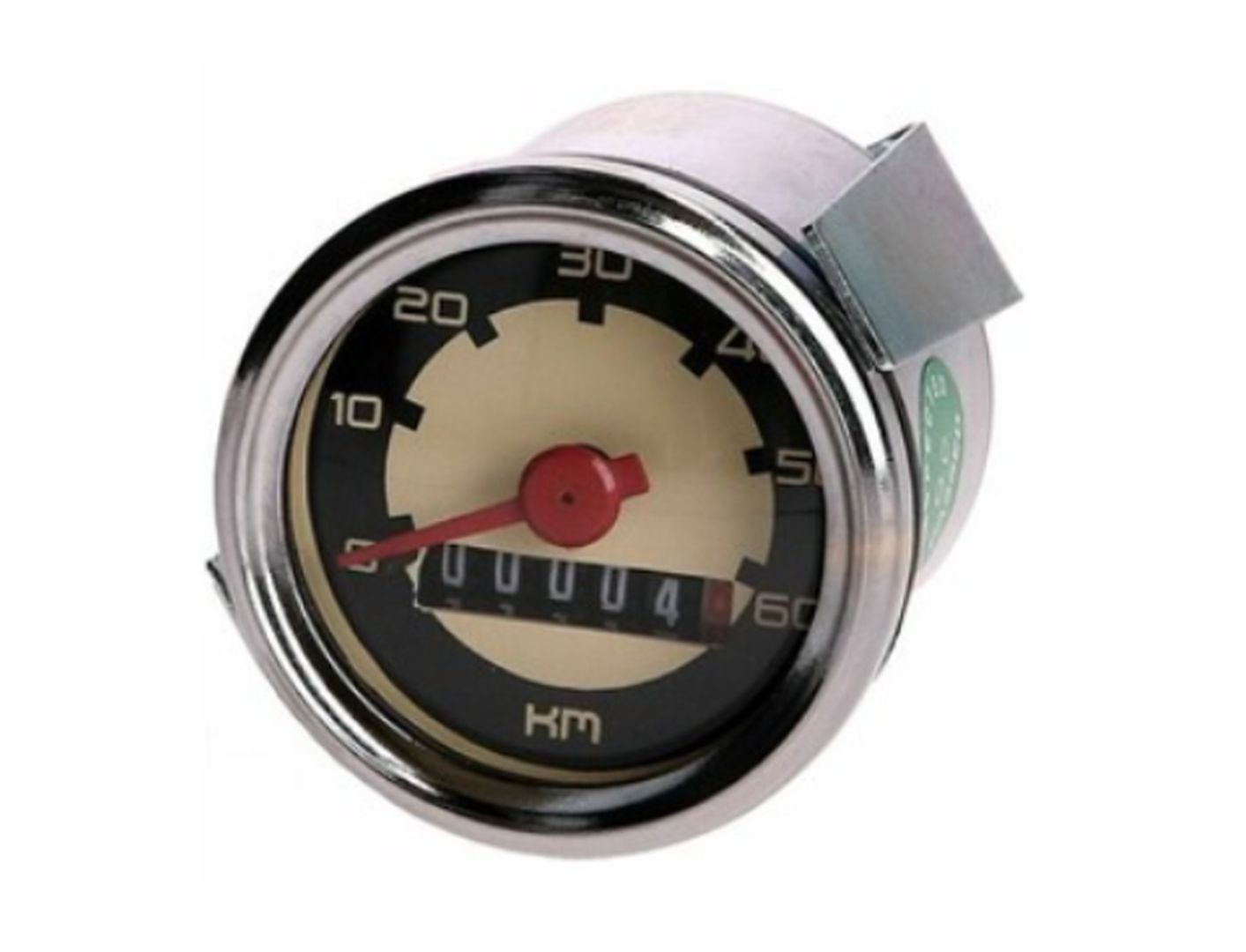 Tachokopf Old School rote Nadel ø 48 mm schwarz/chrom