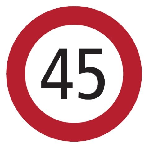 Geschwindigkeitskleber 45 km/h