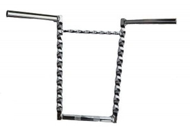 Lenkerbügel mit Querstrebe 2 Befestigungen 350 mm gedreht verchromt