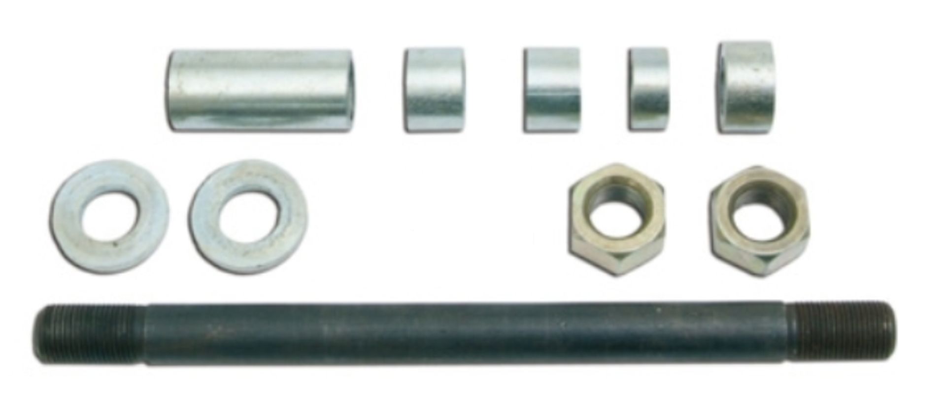 Axe de roue avant 12 mm complet avec entretoise et écrou de fusée